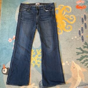 PAIGE Women's Dark Blue Boot Cut Jeans